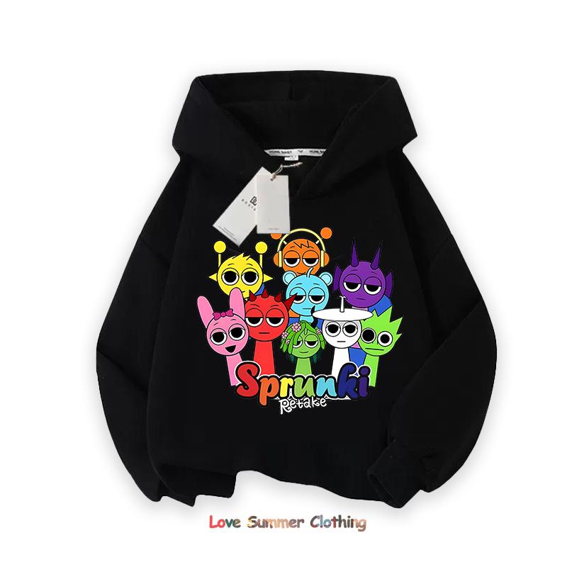 Sprunki Silná Mikina pro Děti Anime Kreslený Módní Mikina Kluci Dívky Podzim Zima Hip Hop Mikiny s Kapucí Dětské Oblečení