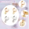 8Pcs 4 Style 304 Stainless Steel Open Cuff Rings Set with Charms Moon & Star & Flat Round Golden & Stainless Steel Color Inner Diameter: 17~18mm