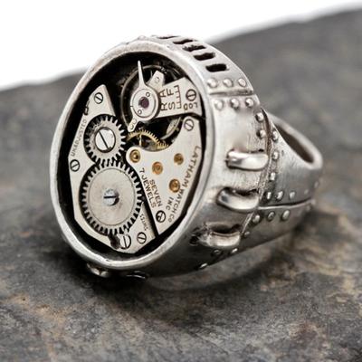 Vintage Kupferfarbener Ring Metalllegierung Zahnradform Ringe für Männer Kreatives Design Steam Punk Handgefertigte Ringe Party-Accessoires Geschenke