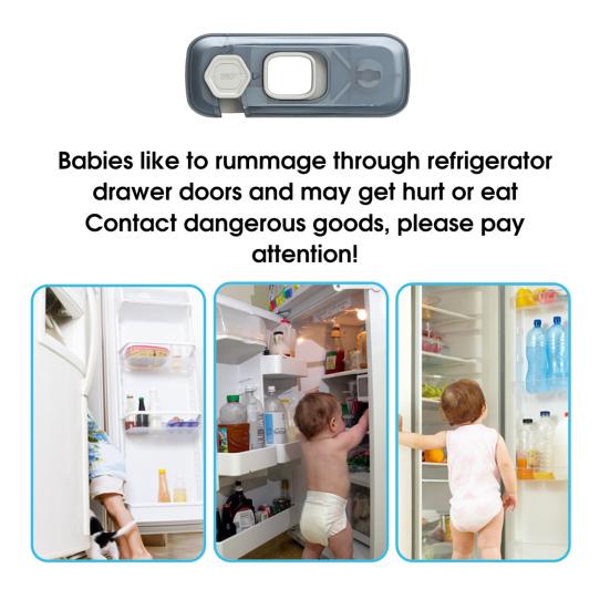 Yousheng Child Proof Fridge Lock Self-Adhesive Baby Proofing Refrigerator Oven Dishwasher Cabinet Cupboard Drawer Lock Kids Safety Freezer Door Latch