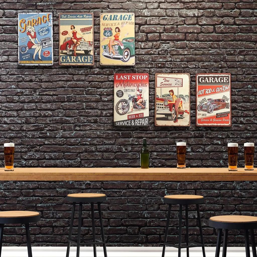 Vintage Metal Tin Sign Midnight Lounge Pin Up Girl for Home Gass Bar Pub Kjøkken Garasje Restaurant Wall Deocr Plaque Signs