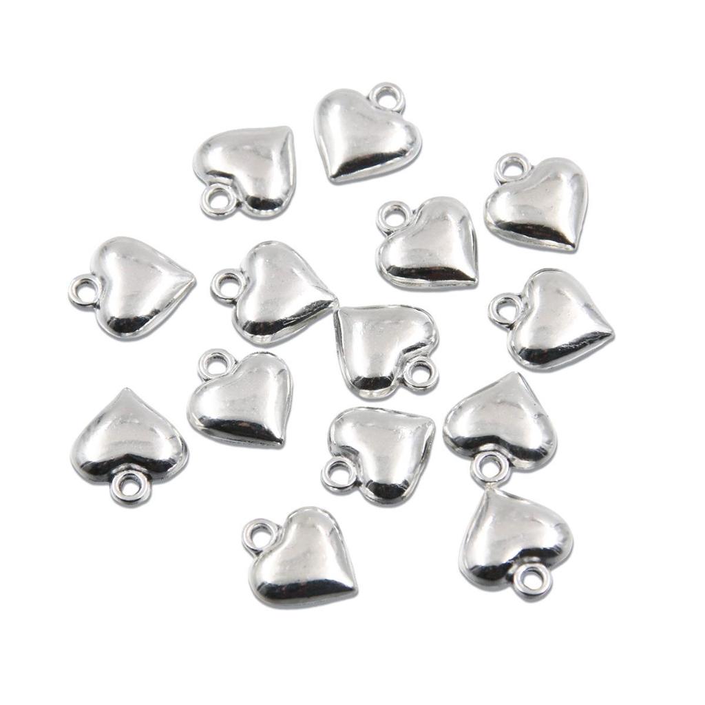 Double-Sided Solid Color Heart Charms: DIY Alloy Pendants for Handmade Jewelry