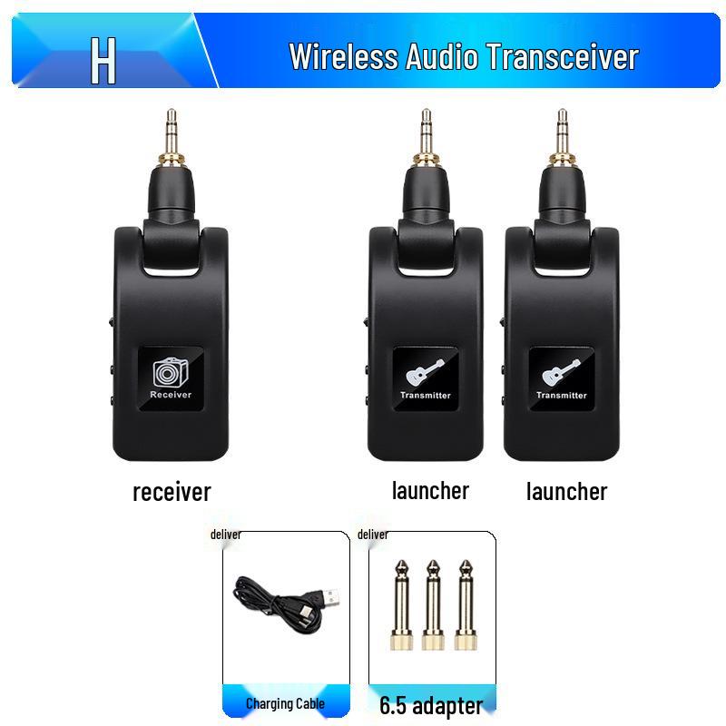 Wireless Audio Transceiver for Electronic Musical Instruments - Receiver and Transmitter for Guitar, Piano, Drum, and Bass.