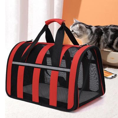 Katze Träger Airline Approved Pet Carrier, Weiche-Seitige Welpen Haustier Haustier Für Katzen Reisetasche Tragbare V9Q2