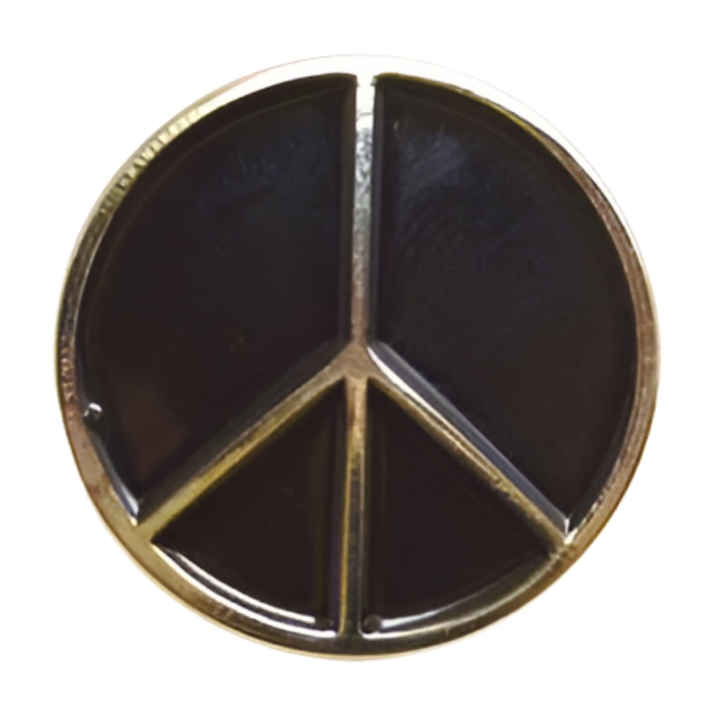[F NODE] Peace Mark Pin Badge, Black, Round, 2.5cm