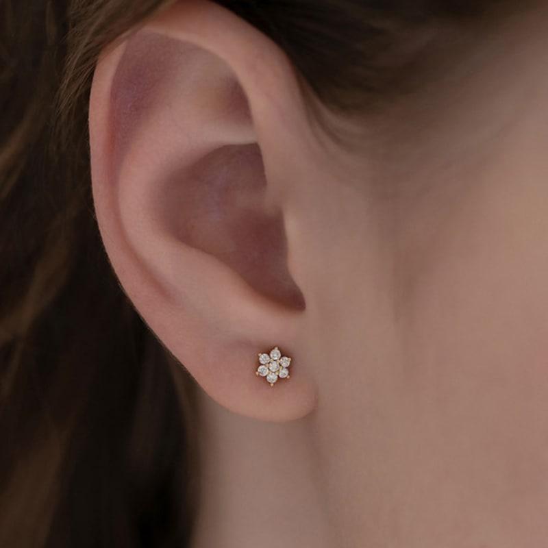 TATIANA (925 Silver) Bloomet Ear Jacket Earrings Set EC3199