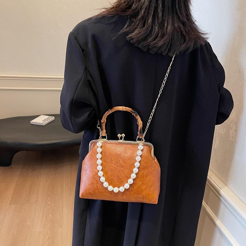 

Новая вышитая узкая сумка Ханфу китайская антикварная сумочка жемчужная универсальная на одно плечо через плечо золотая сумка ручной работы 27*11*20 коричневый