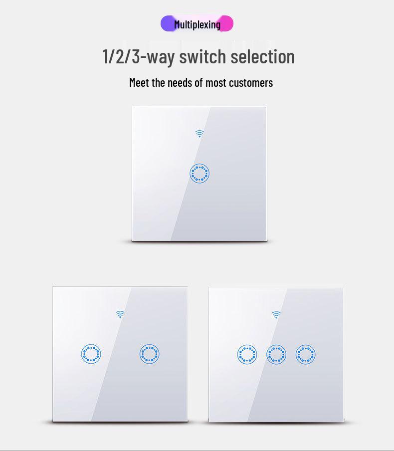 Smart WiFi Touch Remote Control Switch - 1/2/3 Way, Timer & Alexa Voice Compatible