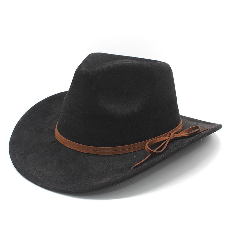 Suede Top Hat Brown Black Men'S Jazz Hat European And American Autumn And Winter Hat