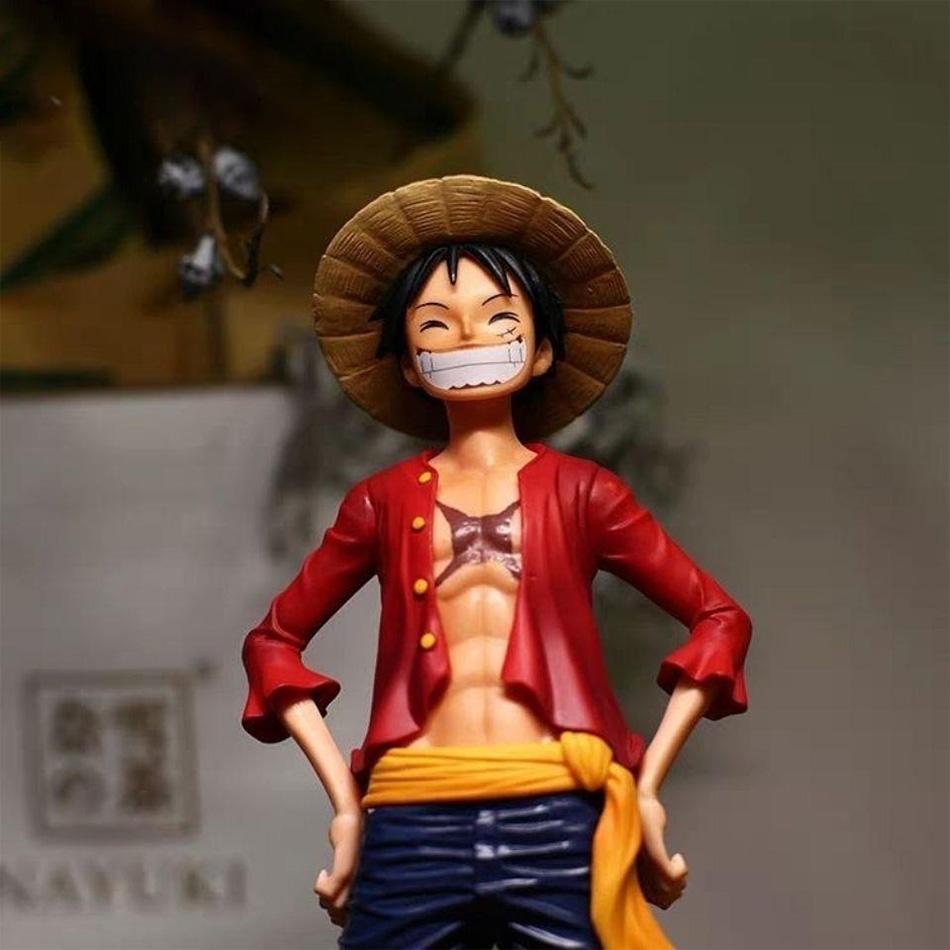 26cm One Piece Anime Figur Selbstbewusst Lachend Luffy Wechselbare Actionfigur Puppe PVC Modell Spielzeug Sammlung Geschenke