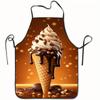 1pc, Ice Cream Cone And Chocolate Chip Apron - Sleeveless Kitchen Apron with an Ice Cream Cone Design, Reusable, Suitable for Baking, Dessert Making,