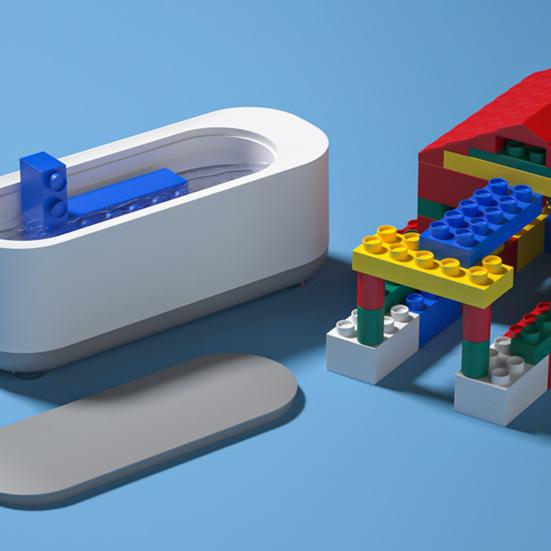 Ultrasonic Cleaner with Lid 47KHz High Frequency Quiet Large Capacity Automatic Jewelry Makeup Brush Vibration Cleaning Machine Daily Use