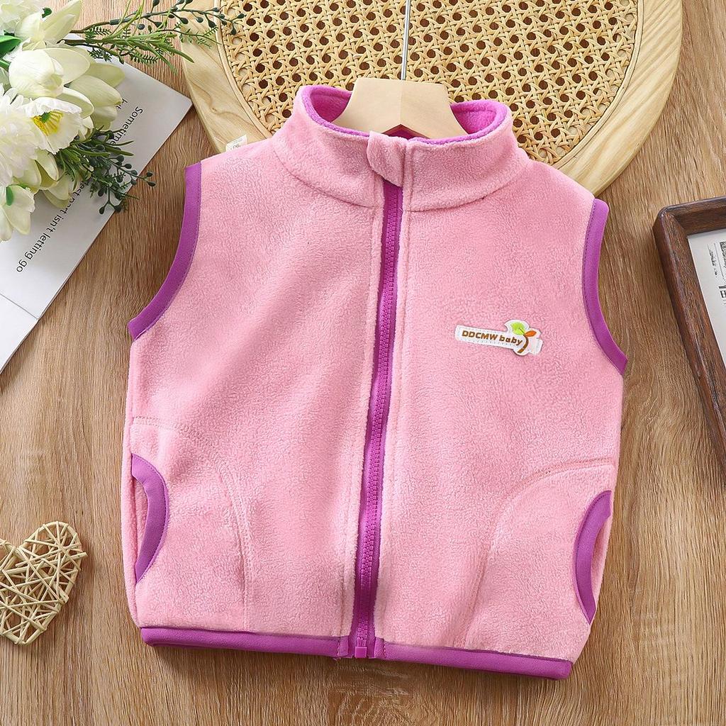 Children's Reversible Fleece Vest - Warm Double-Sided Zipper Cardigan for Toddlers and Kids