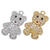 2Pcs/lot,Gold- Bear Pendant CZ Charms for Women Handmade Earrings/Necklaces Jewelry Accessories Supply:VD1171