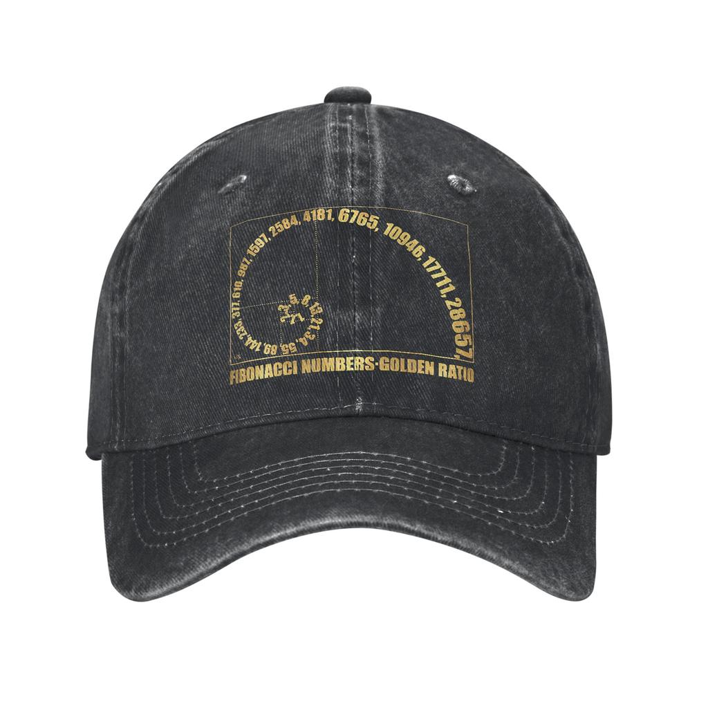 Golden Ratio Fibonacci Spiral Geometry Unisex Baseball Caps Geek Math Distressed Washed Caps Hat Outdoor All Season Snapback Cap