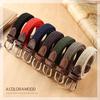 Solid Color Ladies' Elastic Woven Canvas Belt with Pin Buckle