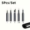 5Pcs High-Performance Soldering Iron Tips - 900M Pure Copper, Durable & Long-Lasting