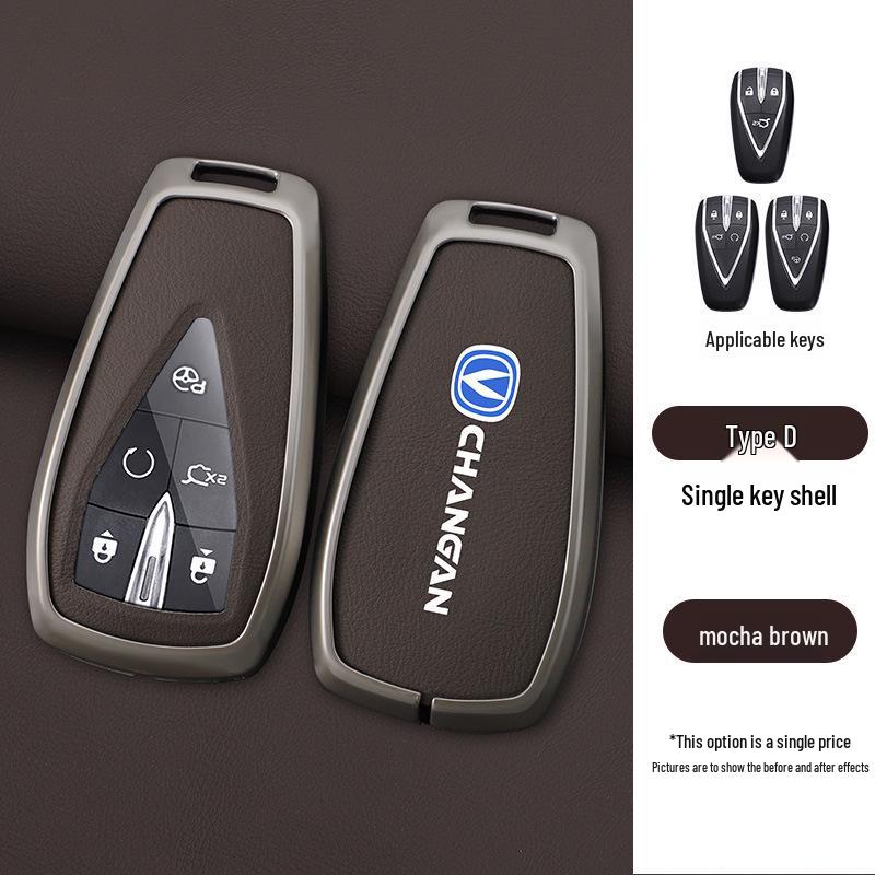 Leather Key Cover for Changan CS75 PLUS, Yidong Univ, and CS55 PLUS