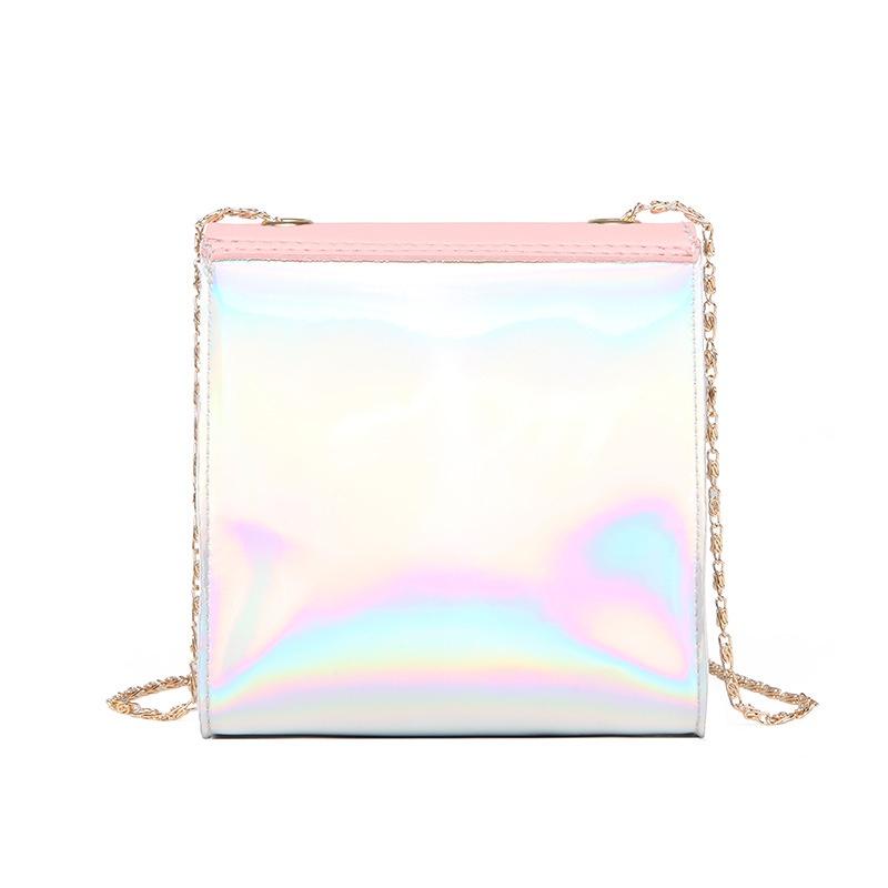 Elegant Fashion Women Mini Chain Bag With Laser Clear Design Shoulder Handbag