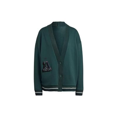 Suéter de Punto con Estampado del Alfabeto Originales, Cuello en V Profundo, Manga Larga, Tops para Mujer, Verde IA8322