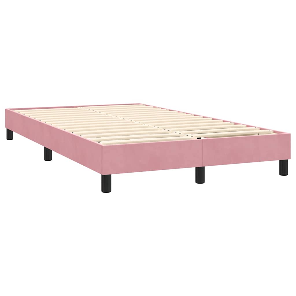 Box Spring Bed with Mattress Pink 120 x 220 cm Velvet