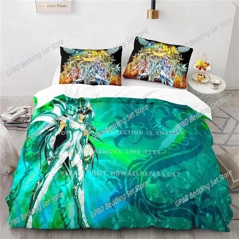 New Anime Saint Seiya LOST CANVAS Comfortable Duvet Quilt Cover Pillowcase Bedding Set Children Bedroom Decoration Home Textile
