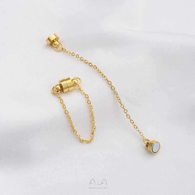 14k Gold-Filled Anti-Fall Magnetverschluss Armband/Halskette mit O-Kettengliedern