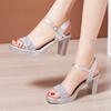 2025 Summer New Platform Open toed Sandal Fashion Versatile Women's High heels Elegant Comfortable Solid Color Women's Shoes