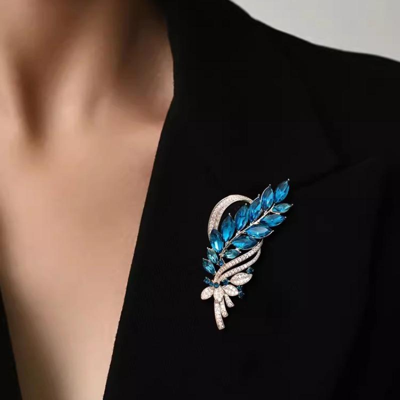 Wheat Ear Brooch, High-end Women's Exquisite and Fashionable Crystal Brooch, Niche Design Sense Brooch