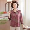 Elegant Floral Long-Sleeve Shirt for Middle-Aged and Elderly Women