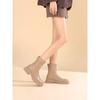 New Winter British Style Ankle Boots Women - Suede Chunky Sole Back Zip Fashion Booties Versatile Boots