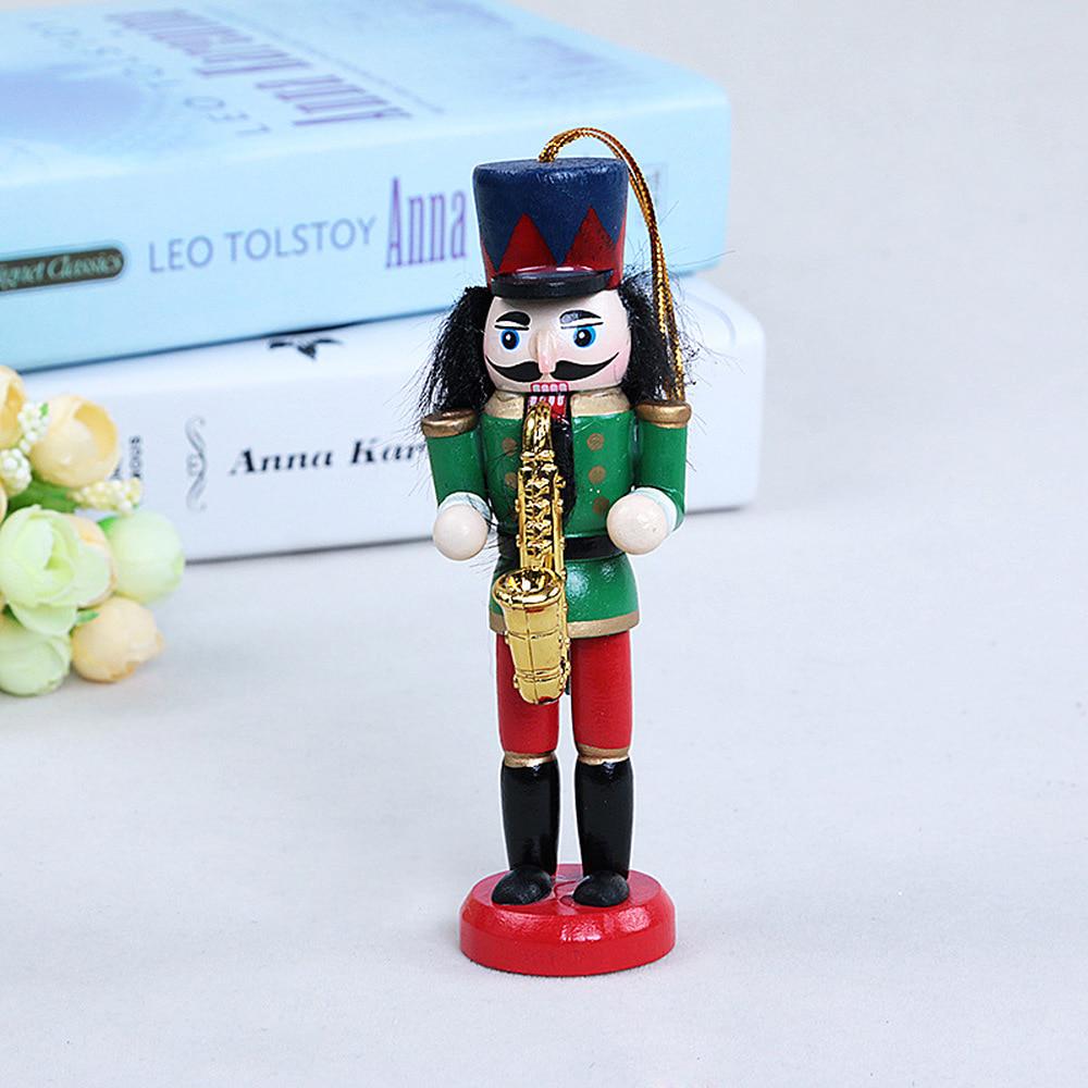 Kids Doll 12cm Wooden Nutcracker Soldier Merry Christmas Decoration Pendants Ornaments