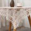 Glass Yarn Embroidery Tablecloths Pastoral Transparent Lace Restaurant Tablecloth Hollowed Out Tv Cabinet Decoration Cover Towel