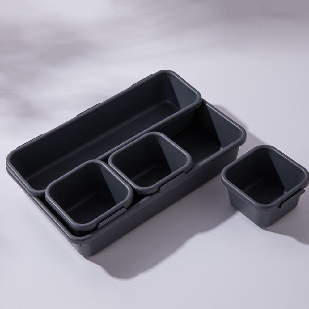 8PCS/SET Plastic Drawer Organizer Boxes Stackable Sundries Divider Holder Bathroom