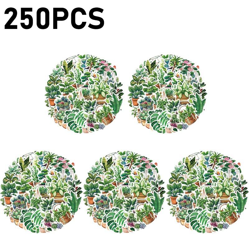 Cute Green Plant Stickers Cartoon DIY Decoration for Kids Fridge Notebook Bike Phone Suitcase Aesthetic Fun Craft Sticker