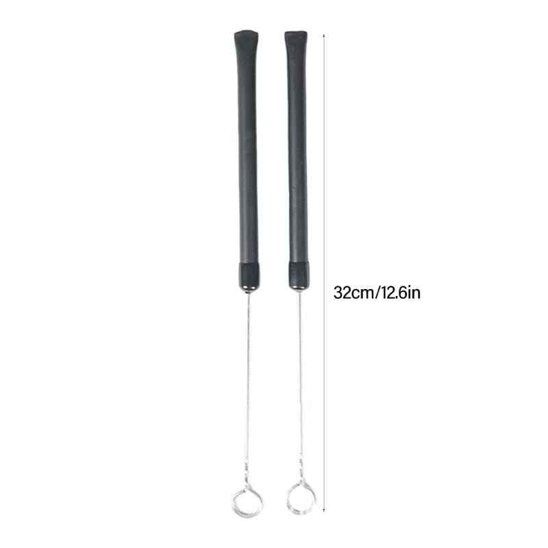 1Pair Drum Wire Brushes Retractable Drum Wire Stick Drum Stick Brush with Comfortable Handles Drum Accessory
