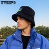 Solid Color Thick Fleece Black Hat Men Winter Soft Cold-proof Windproof Outdoor Cycling Plush Bucket Hats