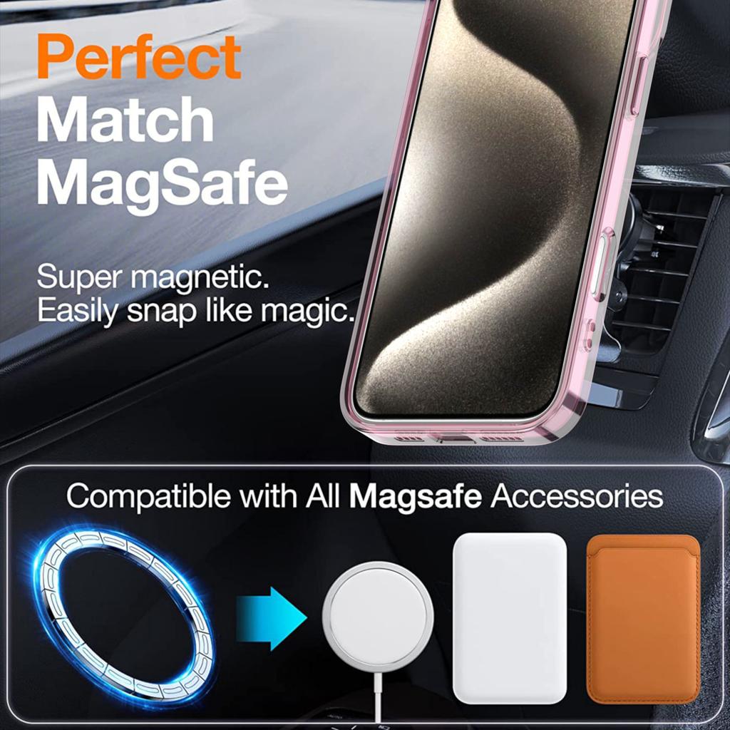 For iPhone 16 Pro Case Compatible with MagSafe Color Changing TPU Phone Back Cover