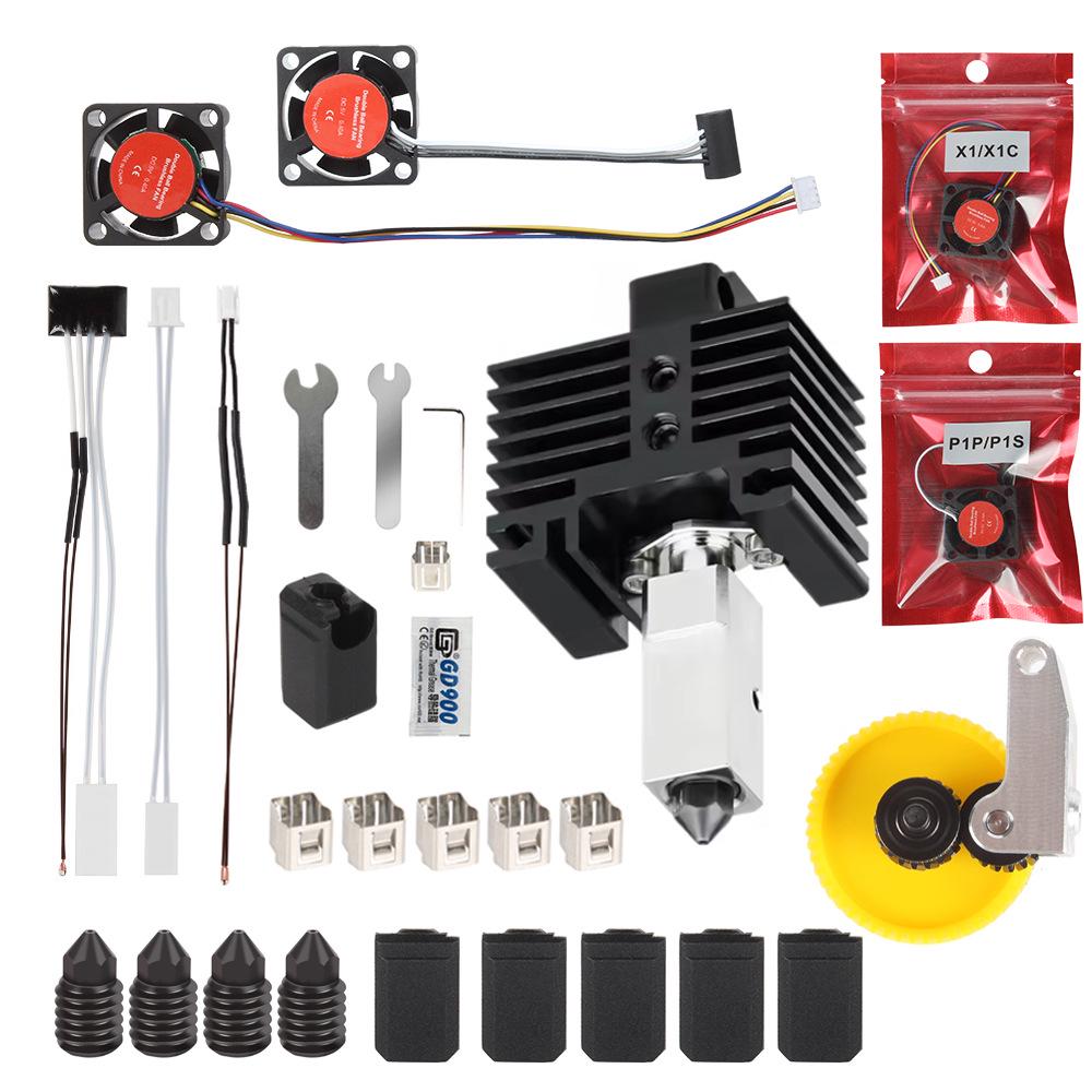 T-Rex X1 P1 3D Printer Hotend Assembly with Hardened Steel Nozzle and Ceramic Fan