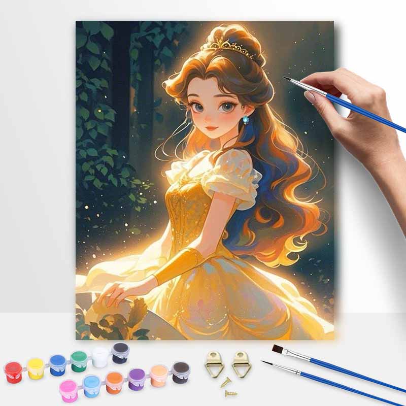 Disney Princess Belle Oil Painting Kit Canvas DIY Home Decor Gift Enchanting Beauty Masterpiece