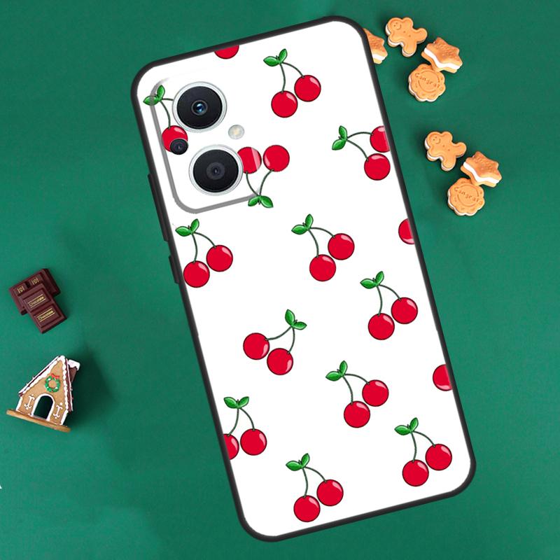 Black Pink Cherry Case For OPPO Reno 10 Pro 4Z 5Z 8T 4 5 6 7 8 Lite OPPO Find X6 Pro X3 X2 Neo X5 Lite Cover
