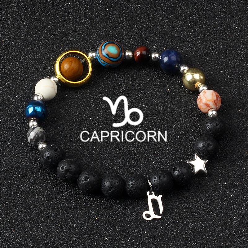 Solar System Galaxy Planets Bracelets for Women Women Zodiac Virgo Cancer Leo Libra 12 Constellation Charm Bracelet Jewelry Gift