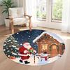 Christmas Round Carpet Perfect for Foyer Outdoor Kitchen Dining Room Anti-slip Round Rug Anime Office Decor Perfect Gift for Friends Family