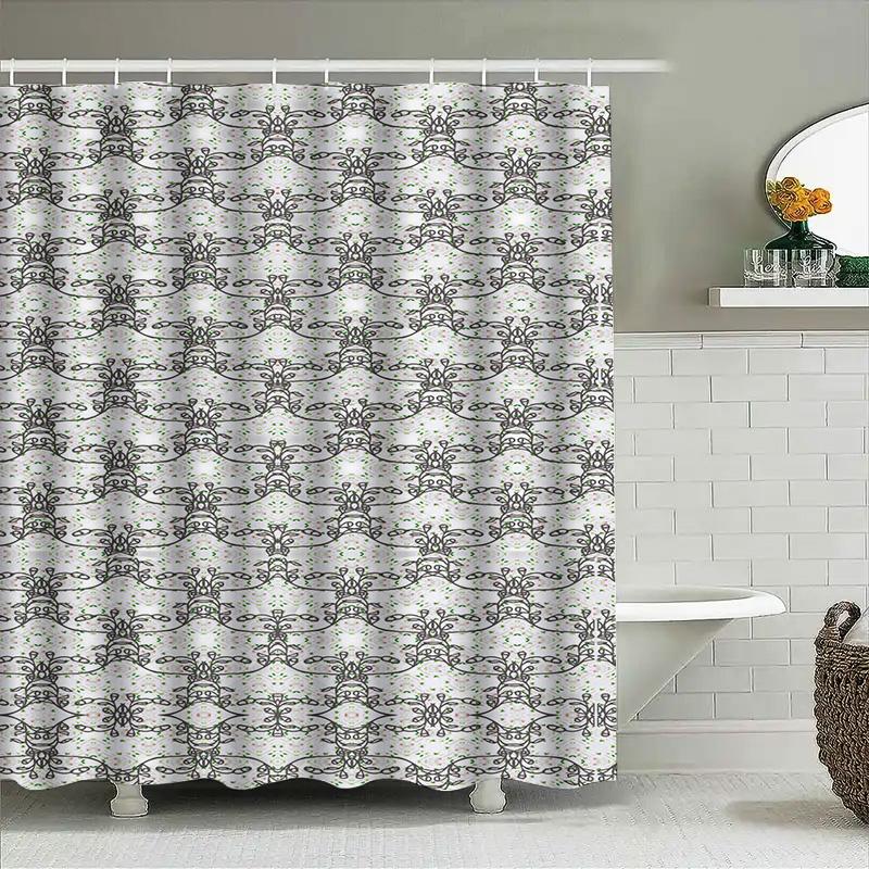 Vintage Royal Crown Shower Curtain Waterproof Home Decor Bathroom Decoration Customizable Size Available