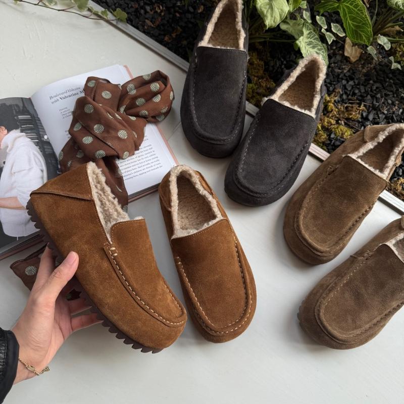 Flats Women's Loafers Shoes Suede Casual Sport Shoes   Cozy Winter Running Cotton Shoes Warm Walking Mujer Zapatillas