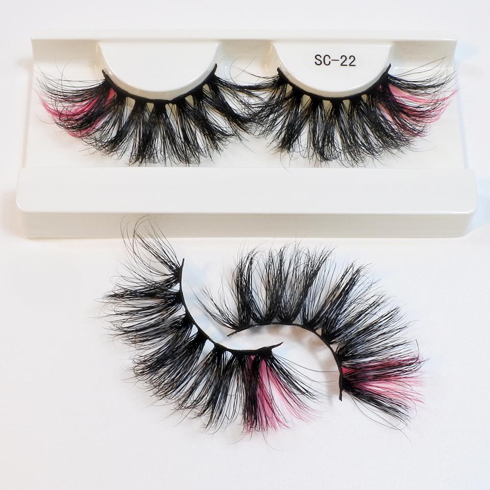 25mm Mink Eyelashes Newest Colored Lashes Dramatic Party Long Volume 3d Eyelashes Supplies Makeup False Eyelashes