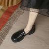 Black British Style Small Leather Shoes for Women's Spring and Summer New Soft Leather Soft Sole Single Shoes
