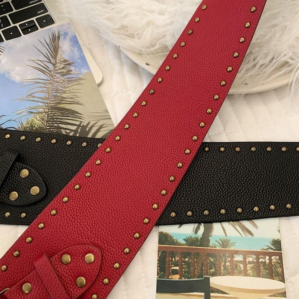 Vintage Women's Waist Belt Gothic Dress Jeans Belt Trendy Rivet Leather Belt  Streetwear