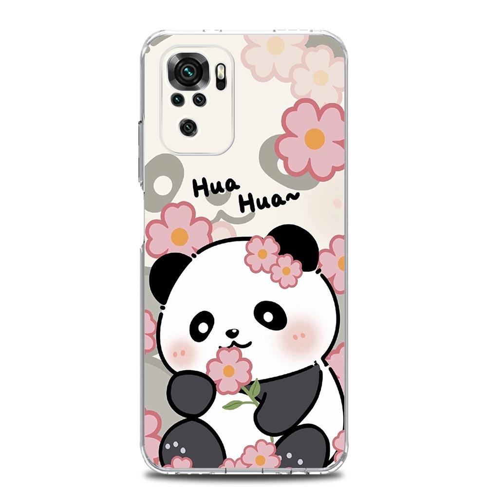 Phone Case For Xiaomi Redmi Note 14 13 12 4G 9 8 10 11 Pro Plus 5G 14C 13C 12C 10C 9C 9A Clear Soft TPU Cover Cartoon Panda