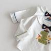2026 Toddler Cartoon Bow Tie Shirt - Spring Birthday Outfit